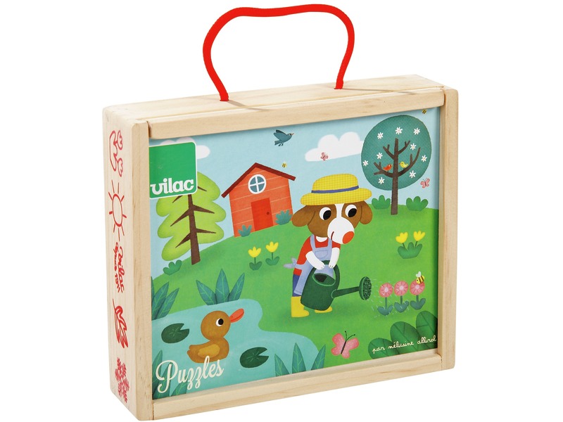 Holzpuzzle-Set Jahreszeiten, 4 Puzzles mit je 6 Teilen, ab 2 Jahren