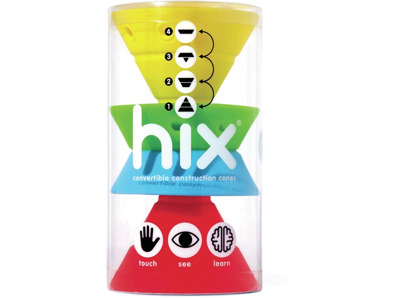 Fidget-Kegel Hix aus Silikon zum Stapeln, 4 Stück, ab 2 Jahren, mehrfarbig