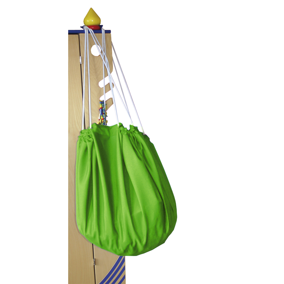Aufräumsack Spieldecke, grün, Ø 135 cm, innenliegender Tunnelzug mit 4 Schlaufen
