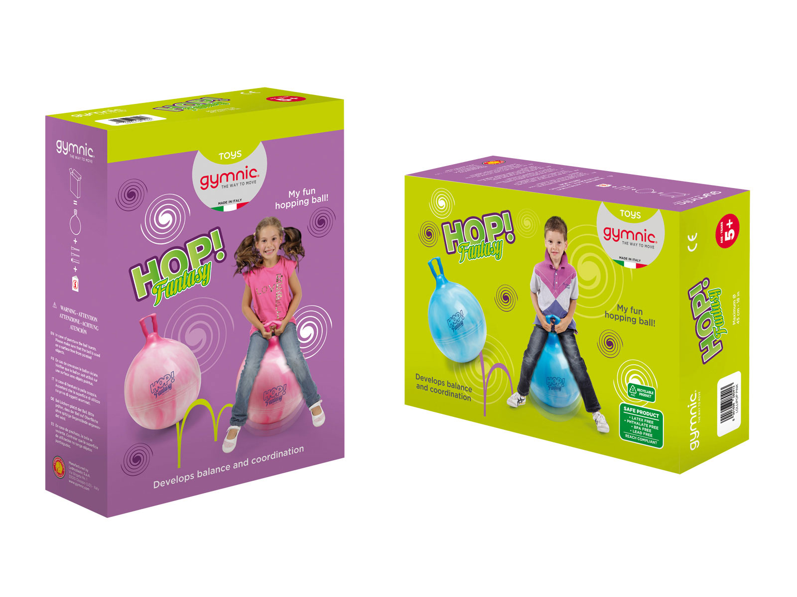 Hüpfball Gymnic Hop Fantasy, Ø 45 cm, lollipop pink