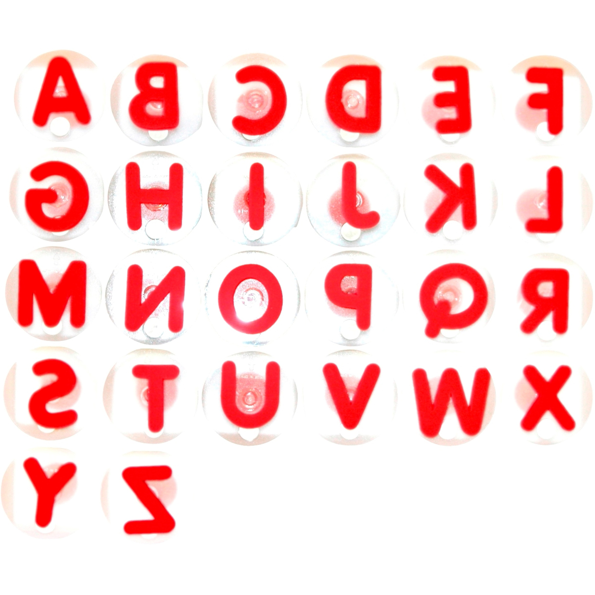 Riesenstempel Großbuchstaben 26er Set rot, ABC Stempel Ø 7,5 cm