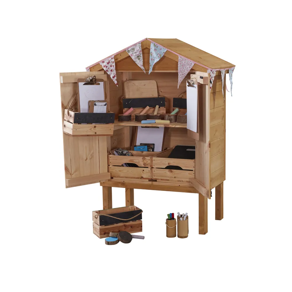 Kleine Bücher- und Materialschränke, auf stelzen, 2er Set, aus Holz, Outdoor