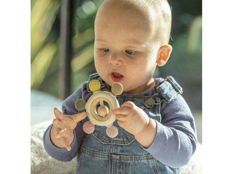 Beißring mit Rassel Blume für Babys, ab 0 Jahren