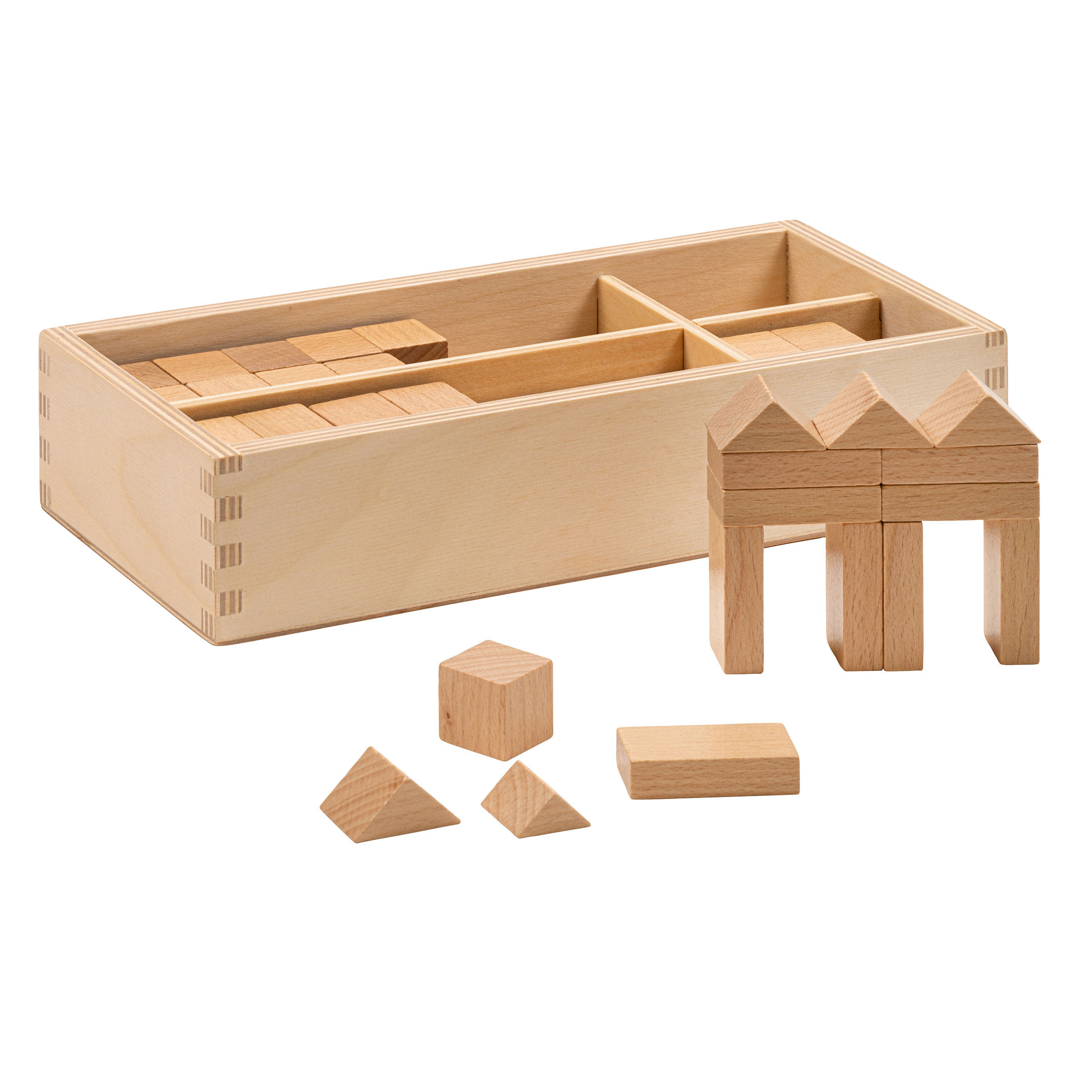 Fröbel-Bausteine im Holzkasten – Bauen nach Fröbel-Pädagogik