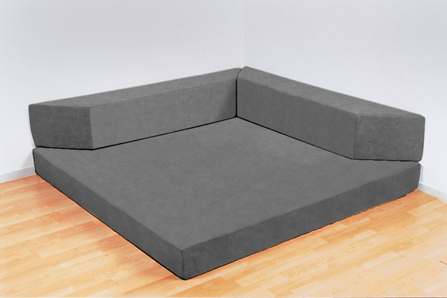 Sitzecke groß 3-teilig, Stoff, 150 x 150 cm, CS Anthrazit