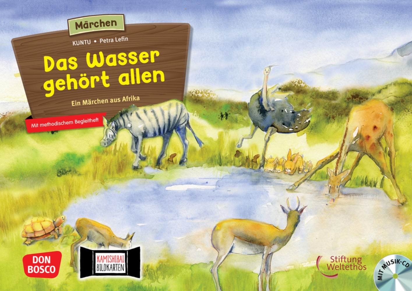 Kamishibai Bildkartenset inkl. CD - Das Wasser gehört allen. Ein Märchen aus Afrika, 4-10 Jahre