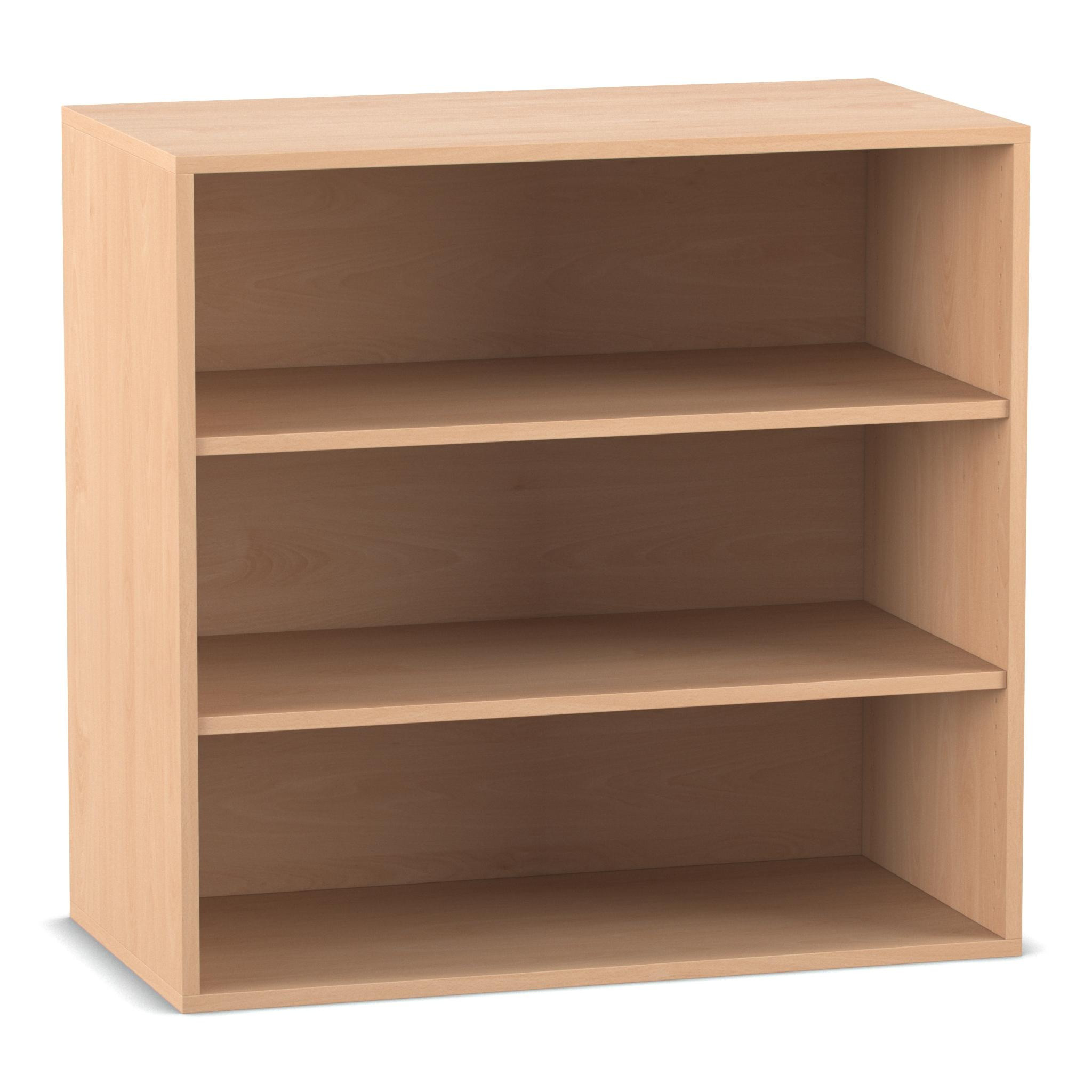 Flexeo Aufsatzregal, 3 Fächer, Buche hell, HxBxT: 90,9 x 94,4 x 38 cm