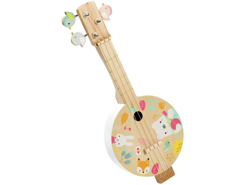 Banjo für Kinder aus Holz, erstes Saiteninstrument, ab 3 Jahren