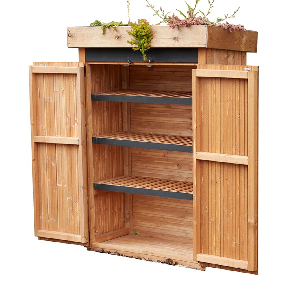 Gartenhaus für Geräte, mit Gründach, für Schulgärten, aus Holz, Outdoor