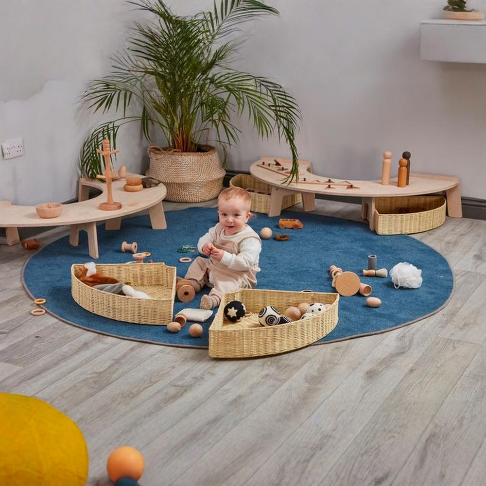 Baby-Spieltisch, Halbkreis, aus Holz, 2er Set
