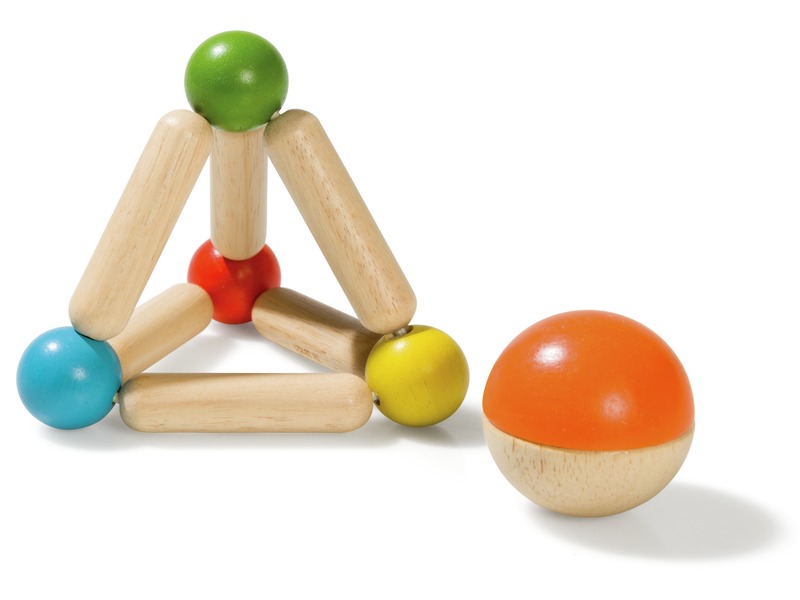 Holzrassel Dreieck mit Holzkugel für Babys, ab 6 Monaten