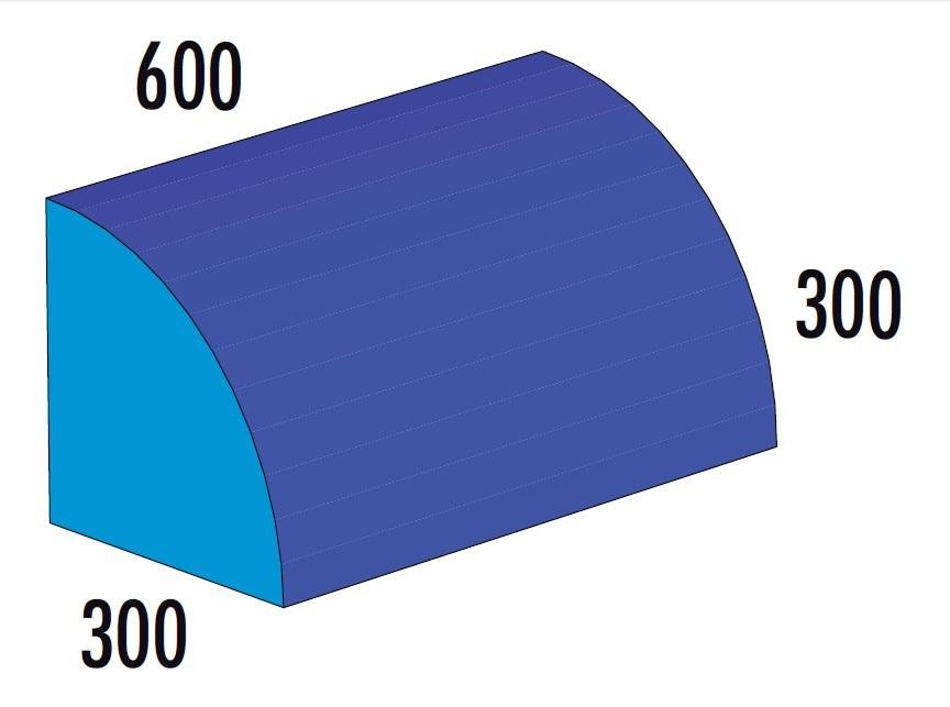 Viertelkreiszylinder MAXI blau/hellblau, ca 600x300 Radius, ab 4 Jahre