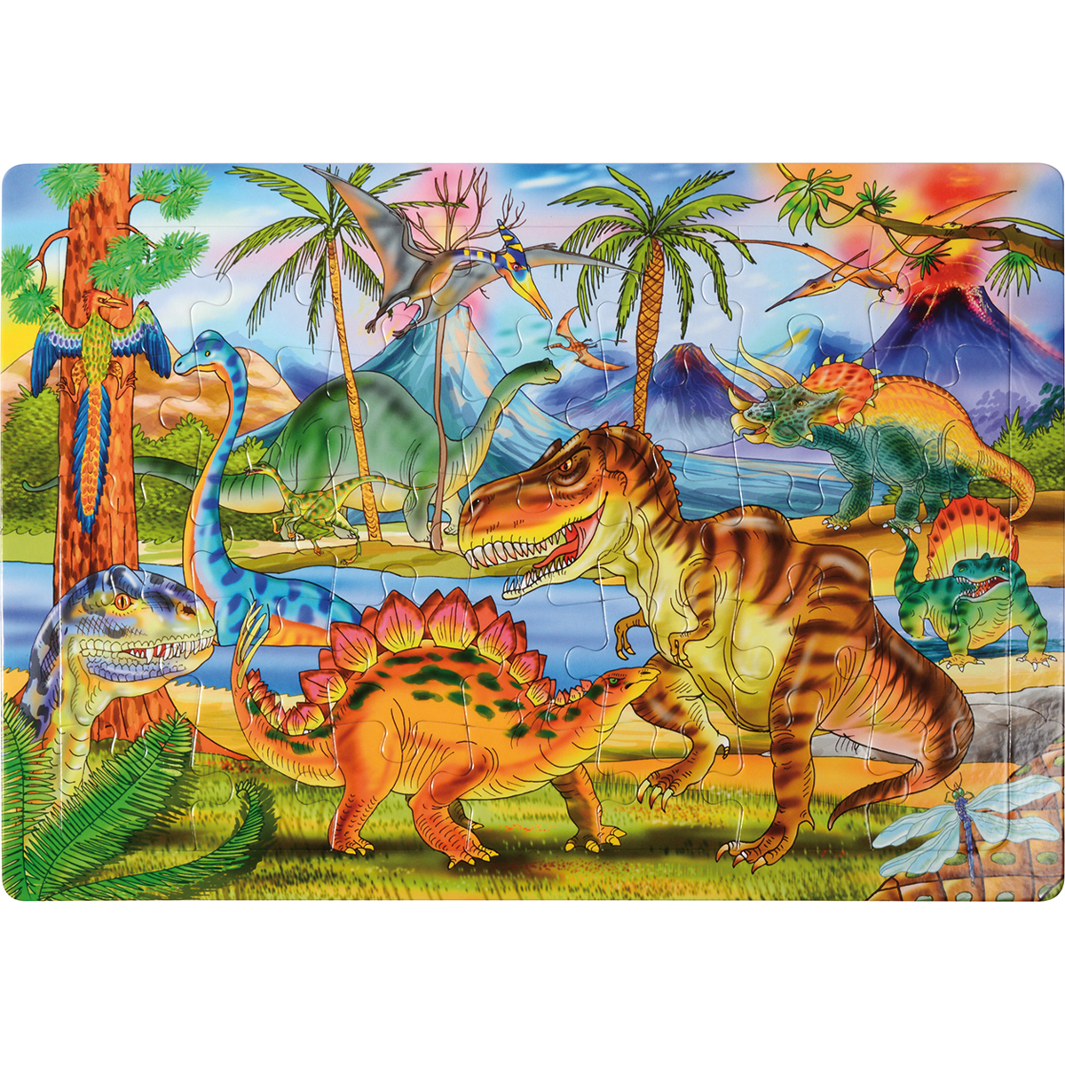 Puzzle Dinosaurier 35 Teile, 45 x 30 cm, Bilderpuzzle für Kinder, ab 3 Jahre