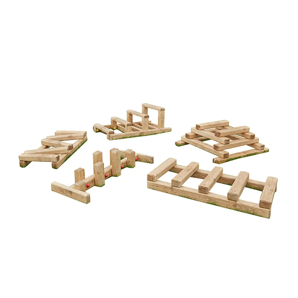 Balancier-Set, aus Holz, 5-teilig, Outdoor