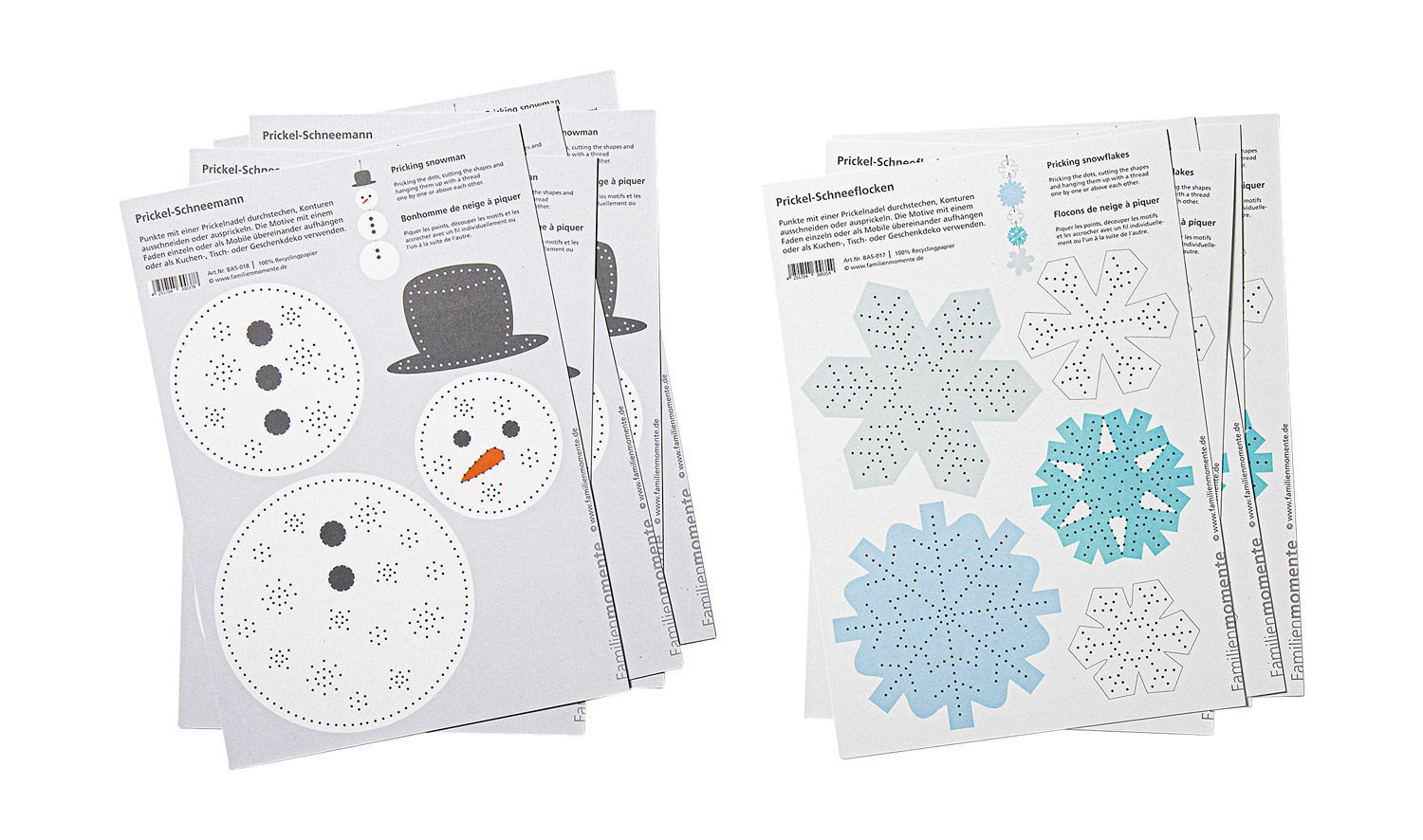 Prickel Vorlagen Set Schnee