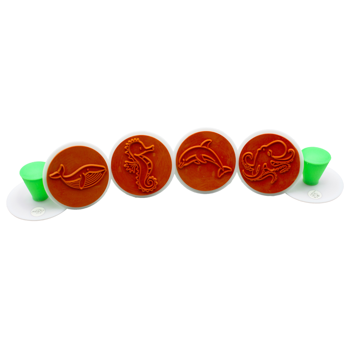 Meerestierstempel 6er Set, 6 Motive, Ø 7,5 cm, ab 3 Jahre