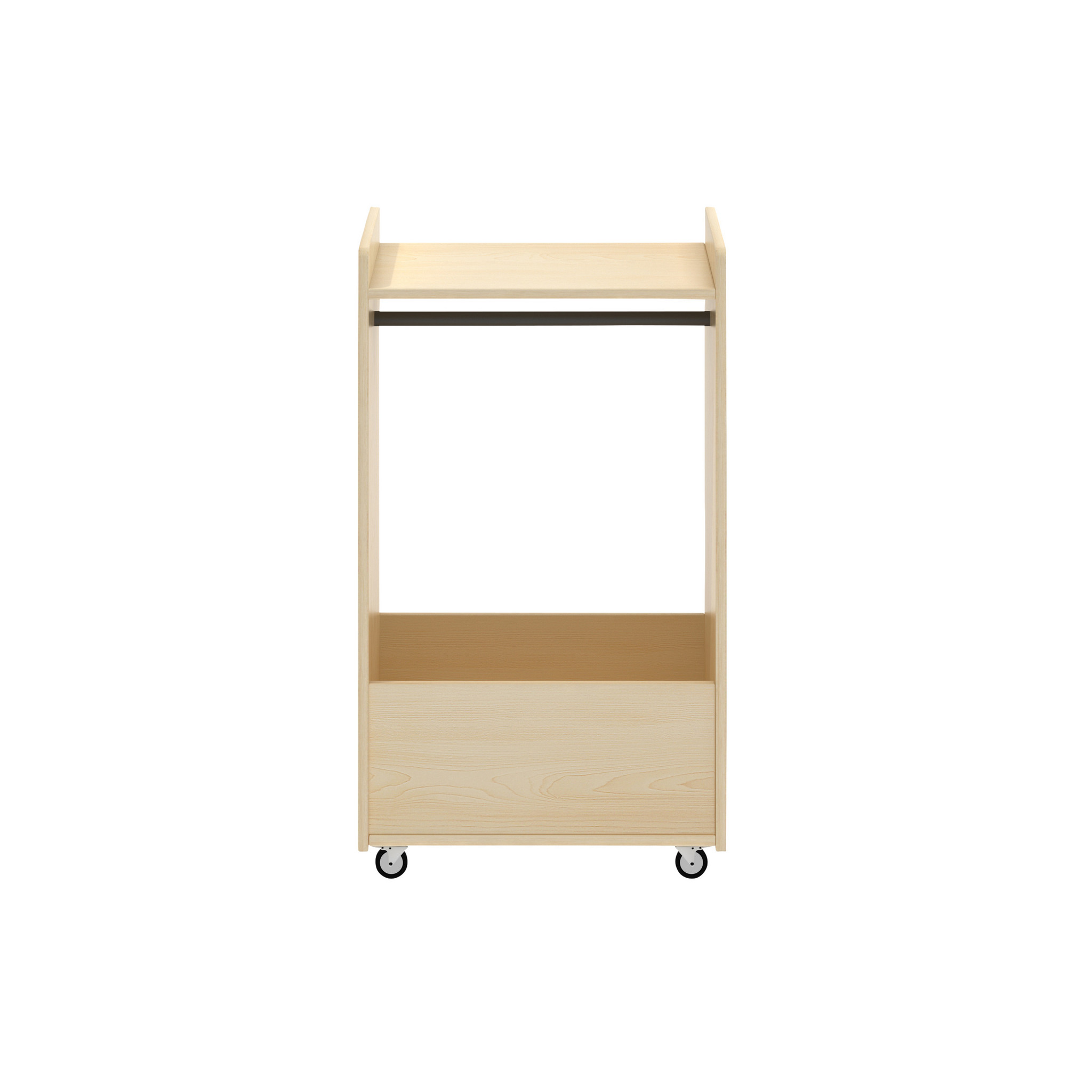 Kinder-Kleiderwagen, mit Spiegel, mit Rollen, 60x40x100 cm, Ahorn