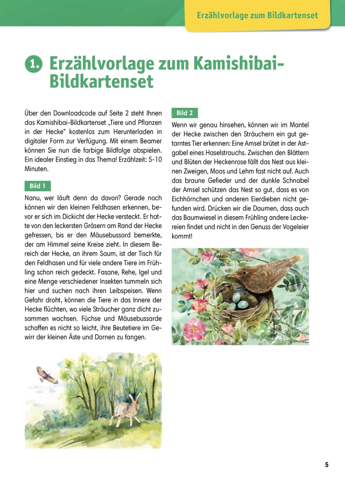 Arbeitsmaterial Die Hecke, 6-10 Jahre