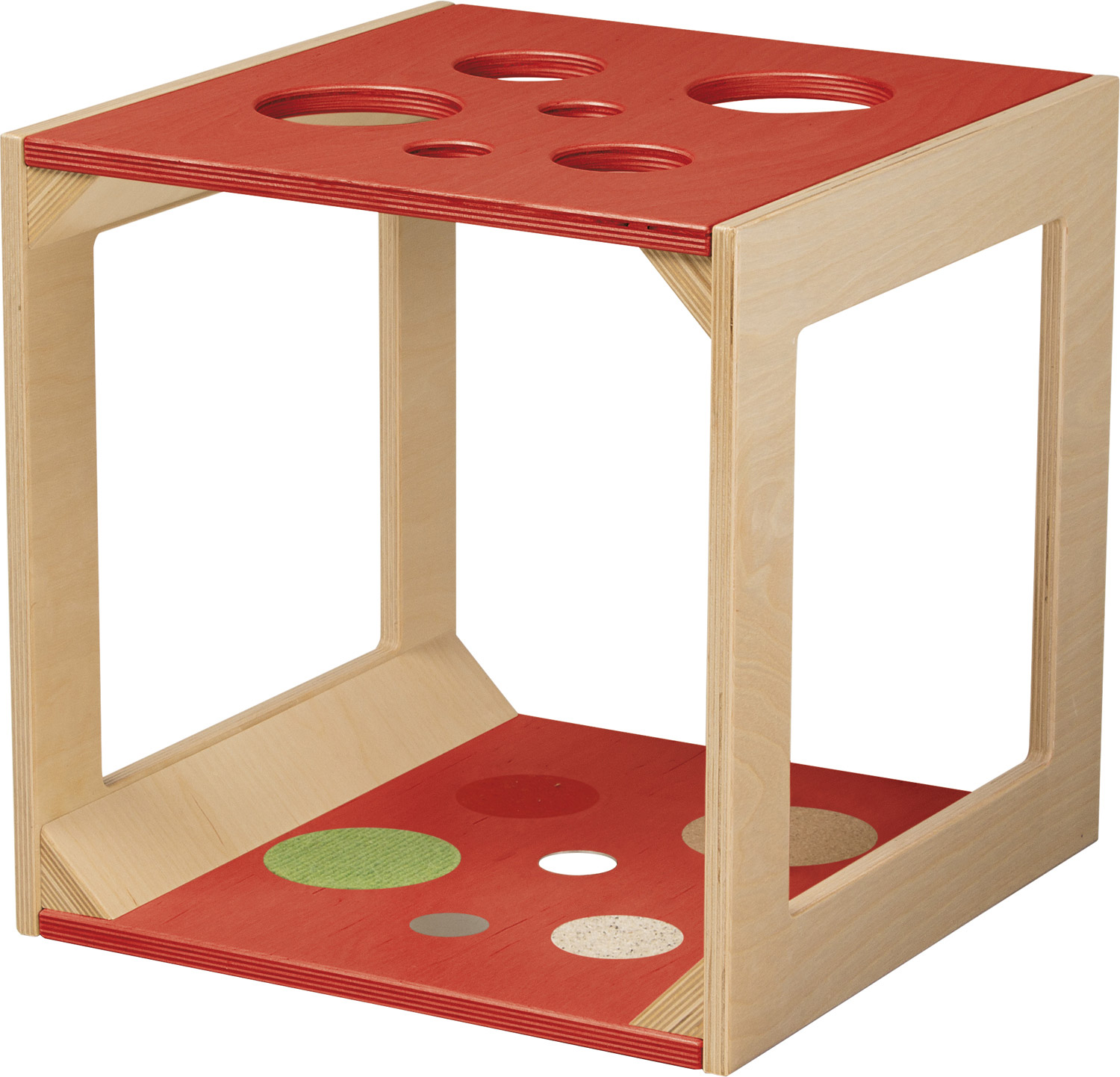 Krabbelwürfel mit Sinnesmaterial rot