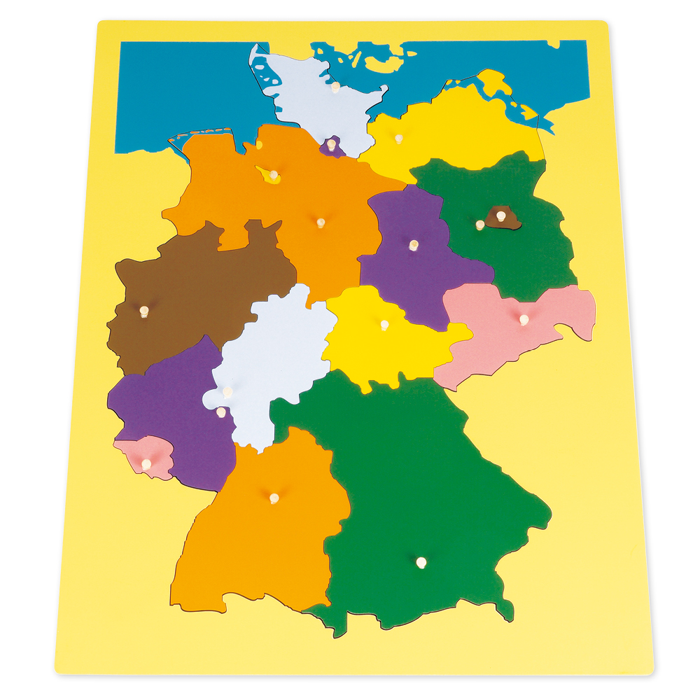Montessori Puzzlekarte Deutschland, 16 Bundesländer, ca. 57 x 45 cm