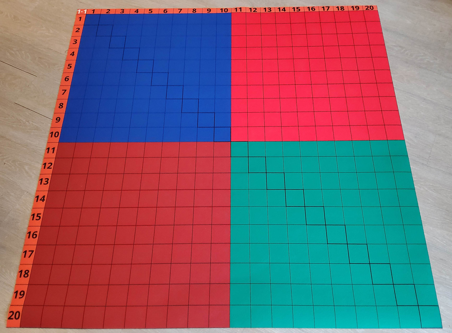 Das Große 1x1, Lern- und Arbeitsteppich, 130x130 cm