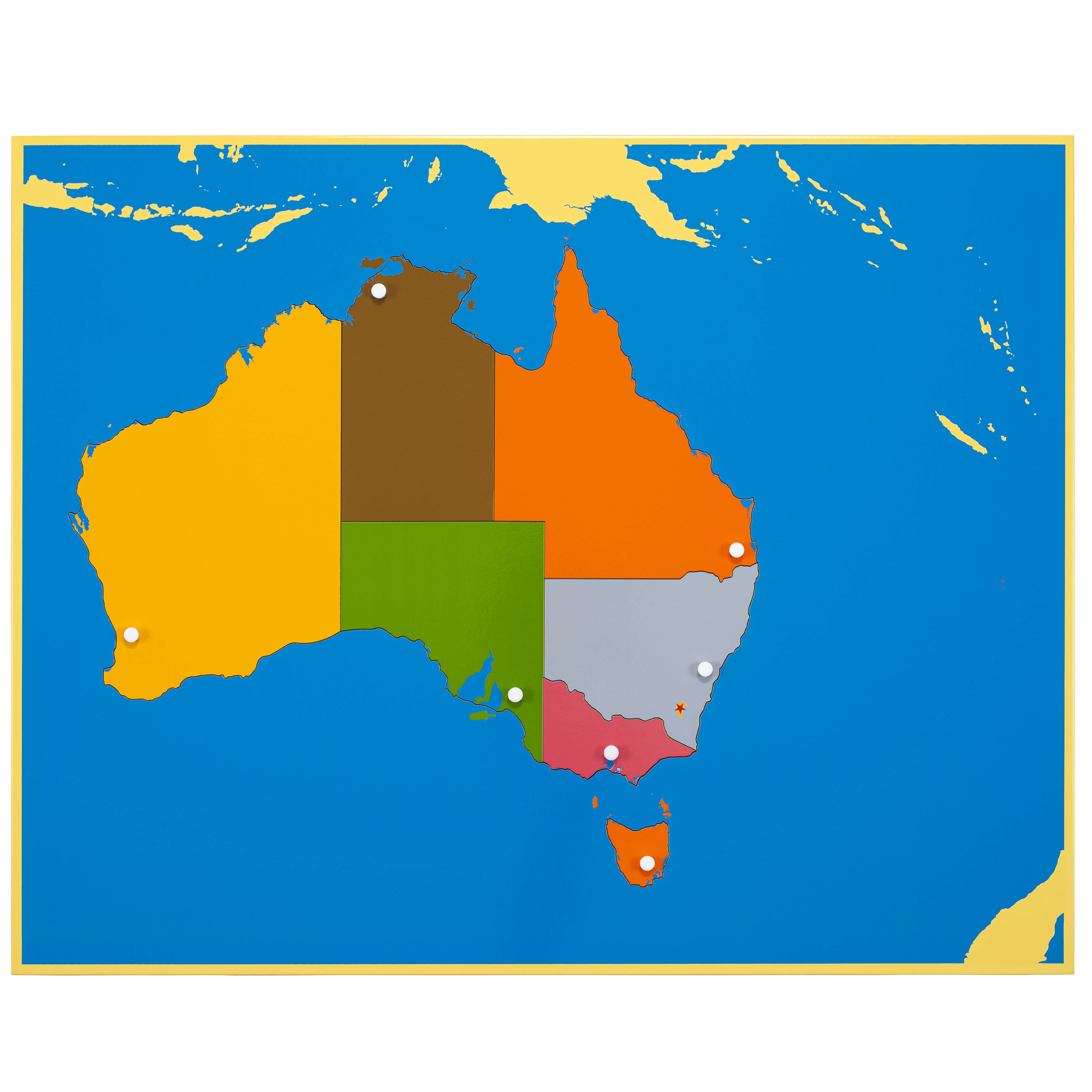 Puzzlekarte Australien - Montessori Geographie