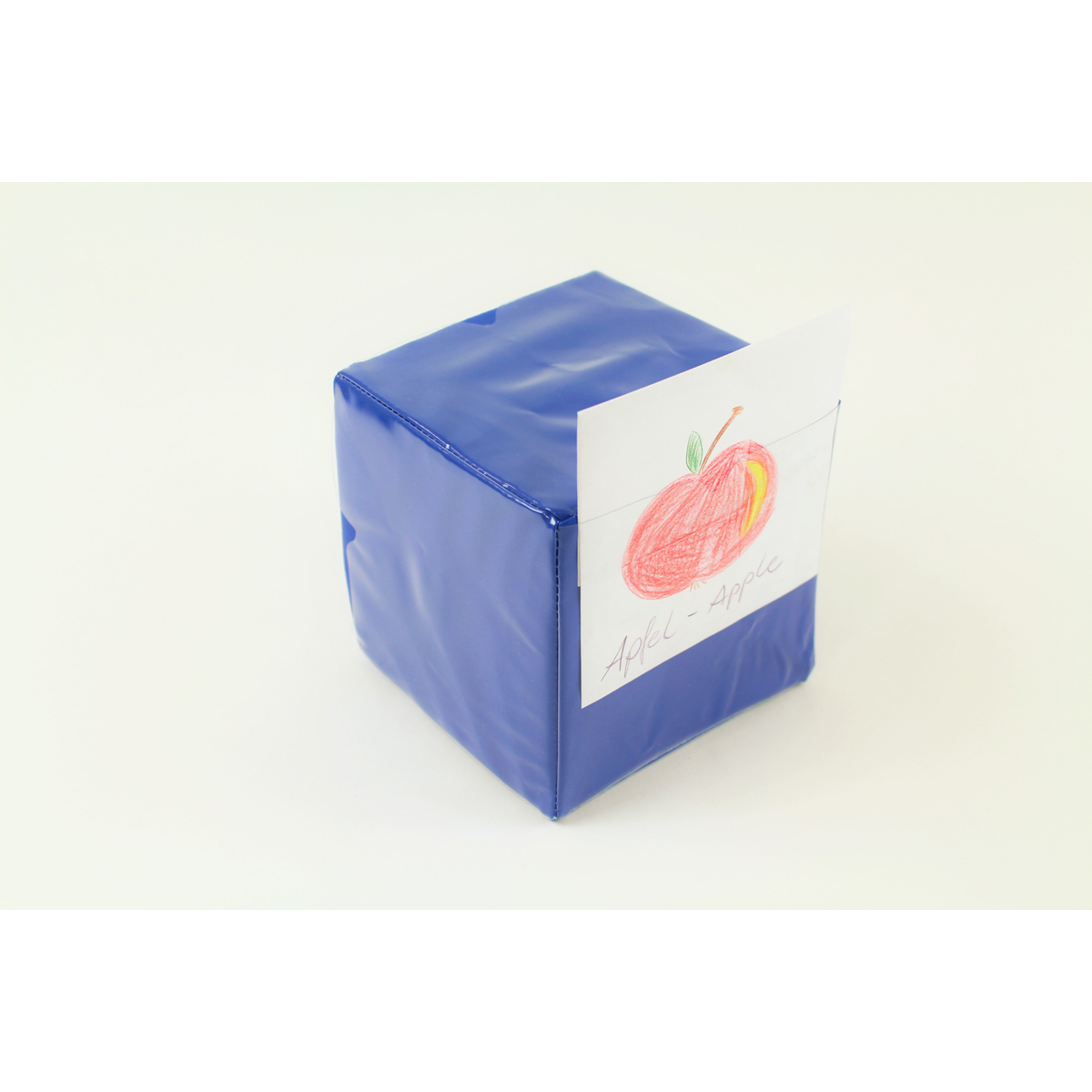 Schaumstoffwürfel mit Klarsichttaschen, blau, 15,5 x 15,5 x 15,5 cm, ab 3 Jahre
