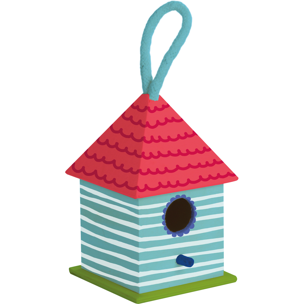 Vogelhaus zum Bemalen 7 x 7 x 11 cm, Fensterdeko mit Aufhänger