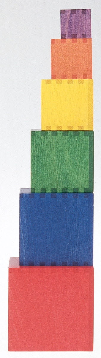 Würfelturm - aus Buchenholz, Holzbausteine, ab 12 Monaten