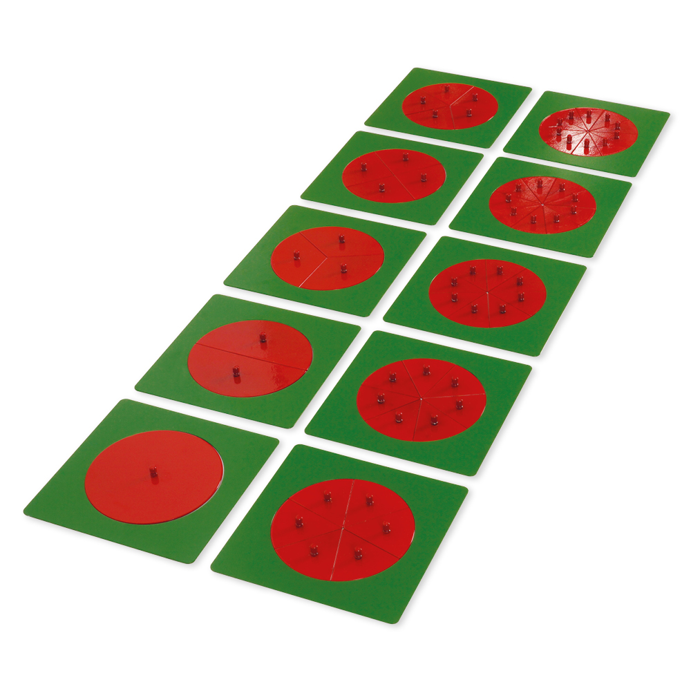 Montessori Metallene Bruchrechenkreise, bunt