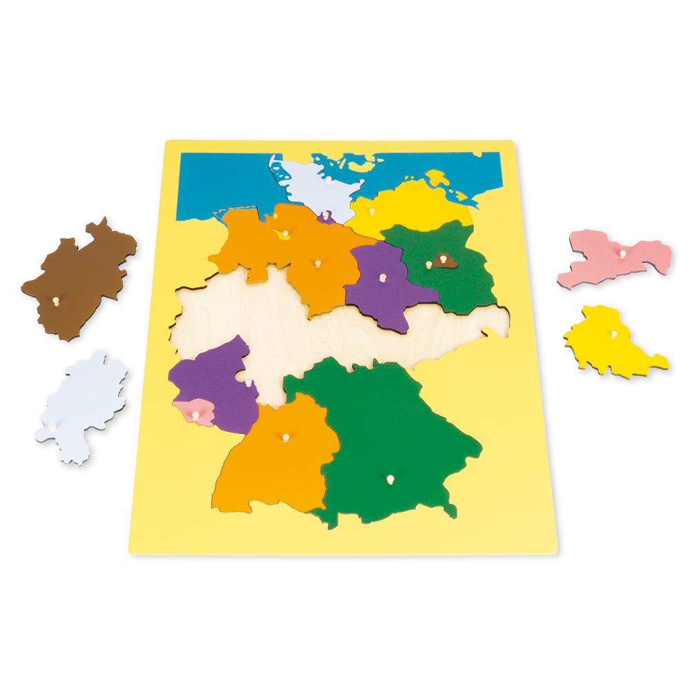 Montessori Puzzlekarte Deutschland, 16 Bundesländer, ca. 57 x 45 cm