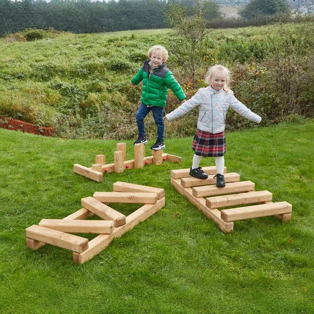 Balancier-Set, aus Holz, 3-teilig, Outdoor