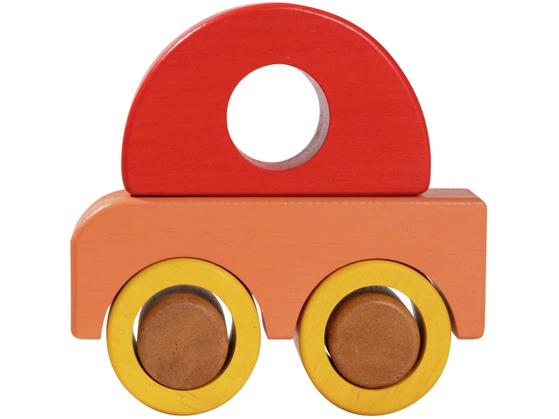 2-in-1-Steckspiel Auto aus Holz, auch zum Stapeln, 6 Teile, ab 1 Jahr