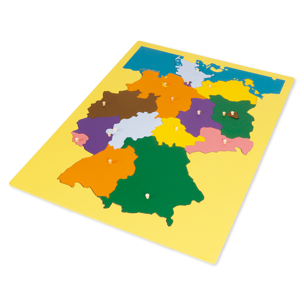 Montessori Puzzlekarte Deutschland, 16 Bundesländer, ca. 57 x 45 cm