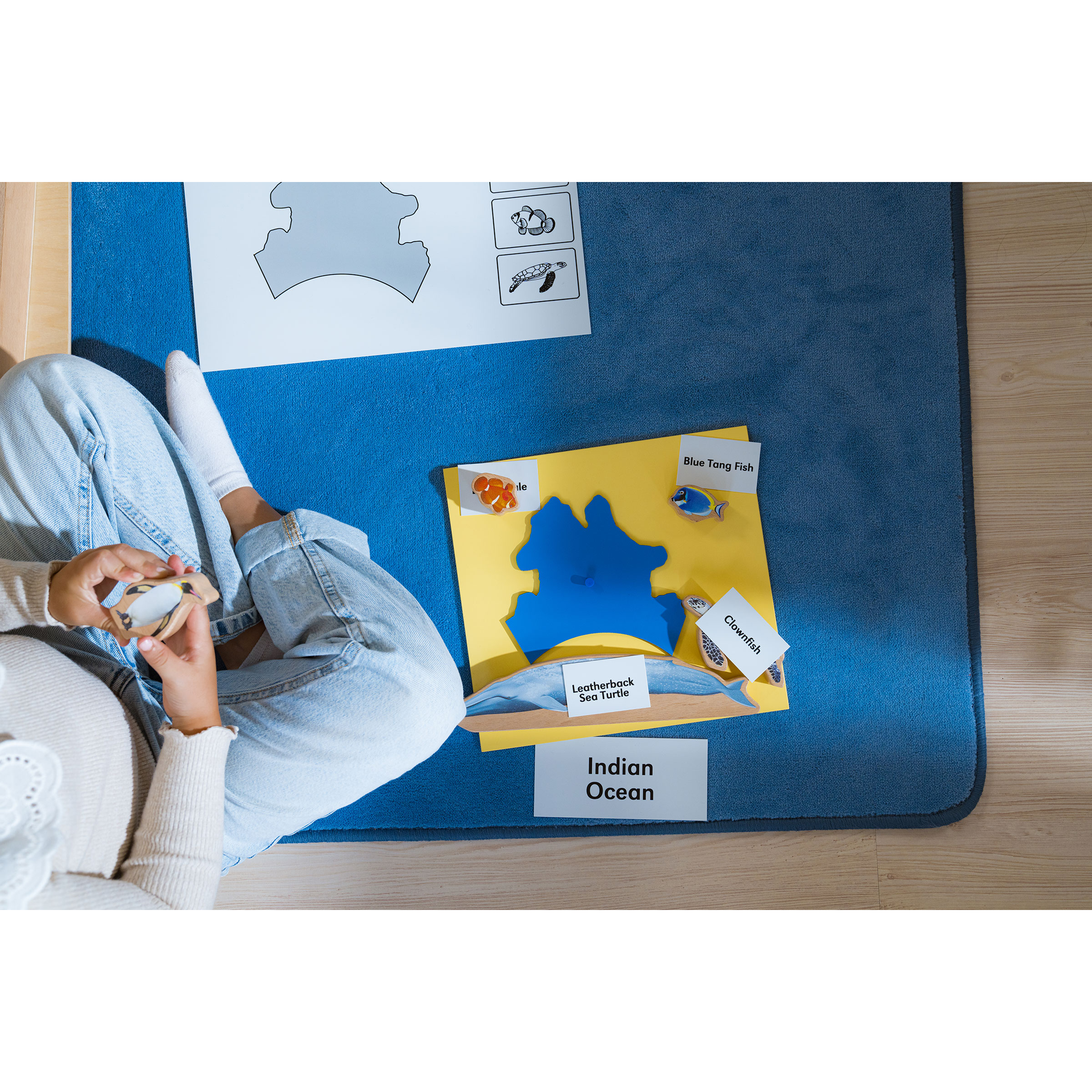 Puzzlekarte Ozeane - Montessori Geographie