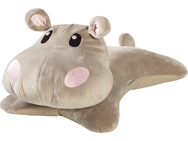 Gewichtstier Nilpferd 1,5 kg, beschwertes Plüschtier für ruhige Momente, grau