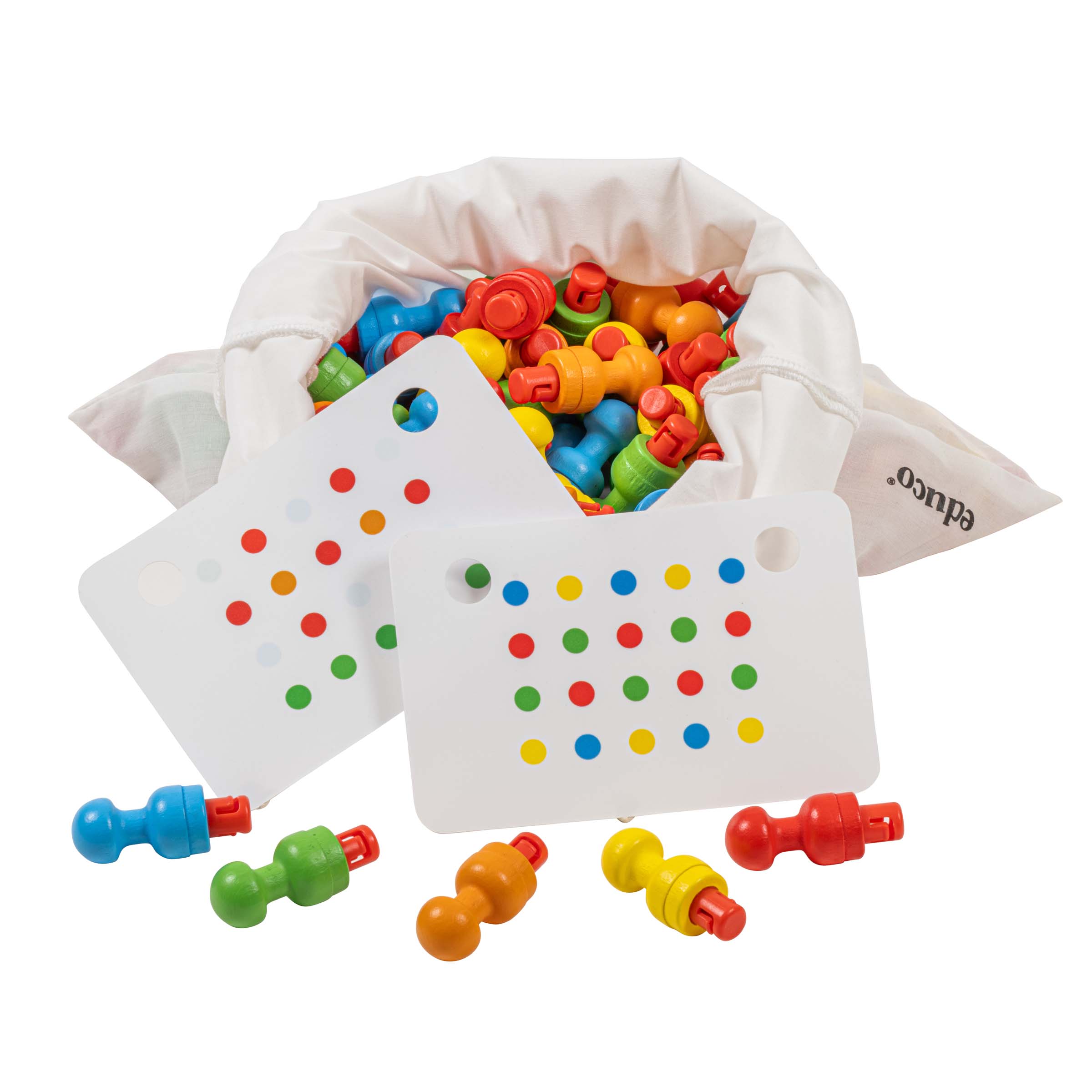 Educo GRID Steckspiel-Set mit Steckstiften, Holz