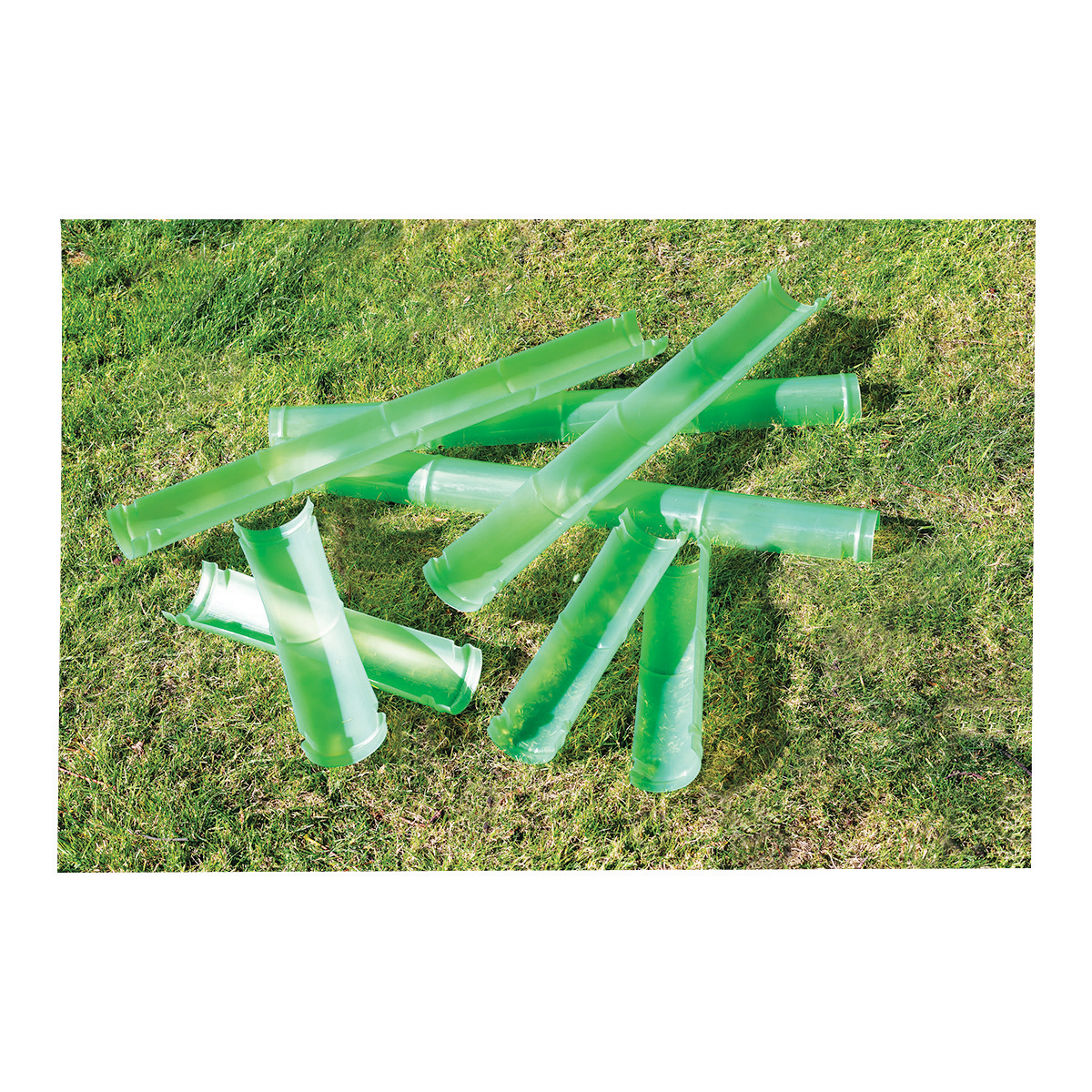 Bambus Style Wasserrinnen 8er Set, 1 m und 0,5 m Rinnen, für Wasserbahnen