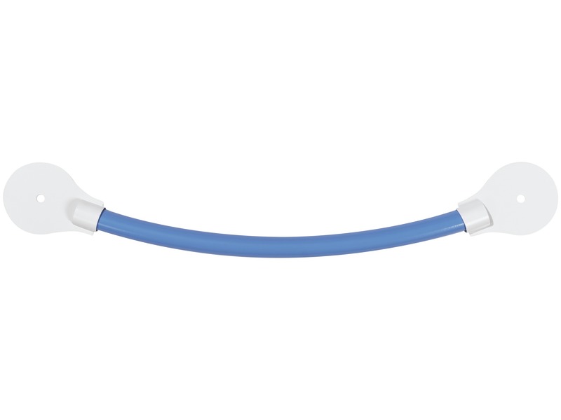 Wand-Haltestange klein, gebogen, für erste Schritte, ab 9 Monaten, blau/weiß