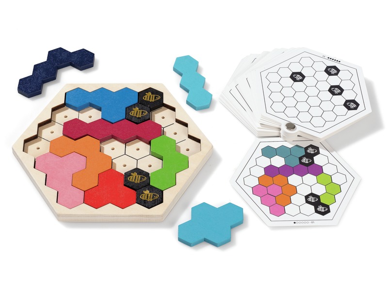 Logikspiel Puzzzle Beezzz aus Holz mit 30 Aufgabenkarten, ab 8 Jahren