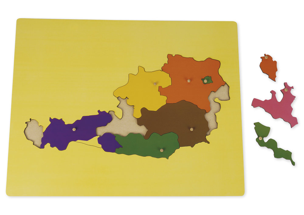 Montessori Puzzlekarte Österreich, 9 Bundesländer