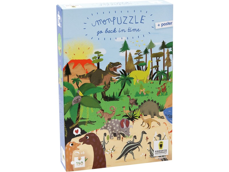 Puzzle Back in Time Dinosaurier mit Poster, 192 Teile, ab 6 Jahren