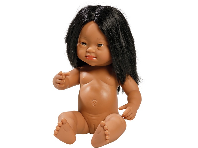 Puppe mit Downsyndrom Inaya, Vielfalt und Inklusion, 38 cm, ab 10 Monaten