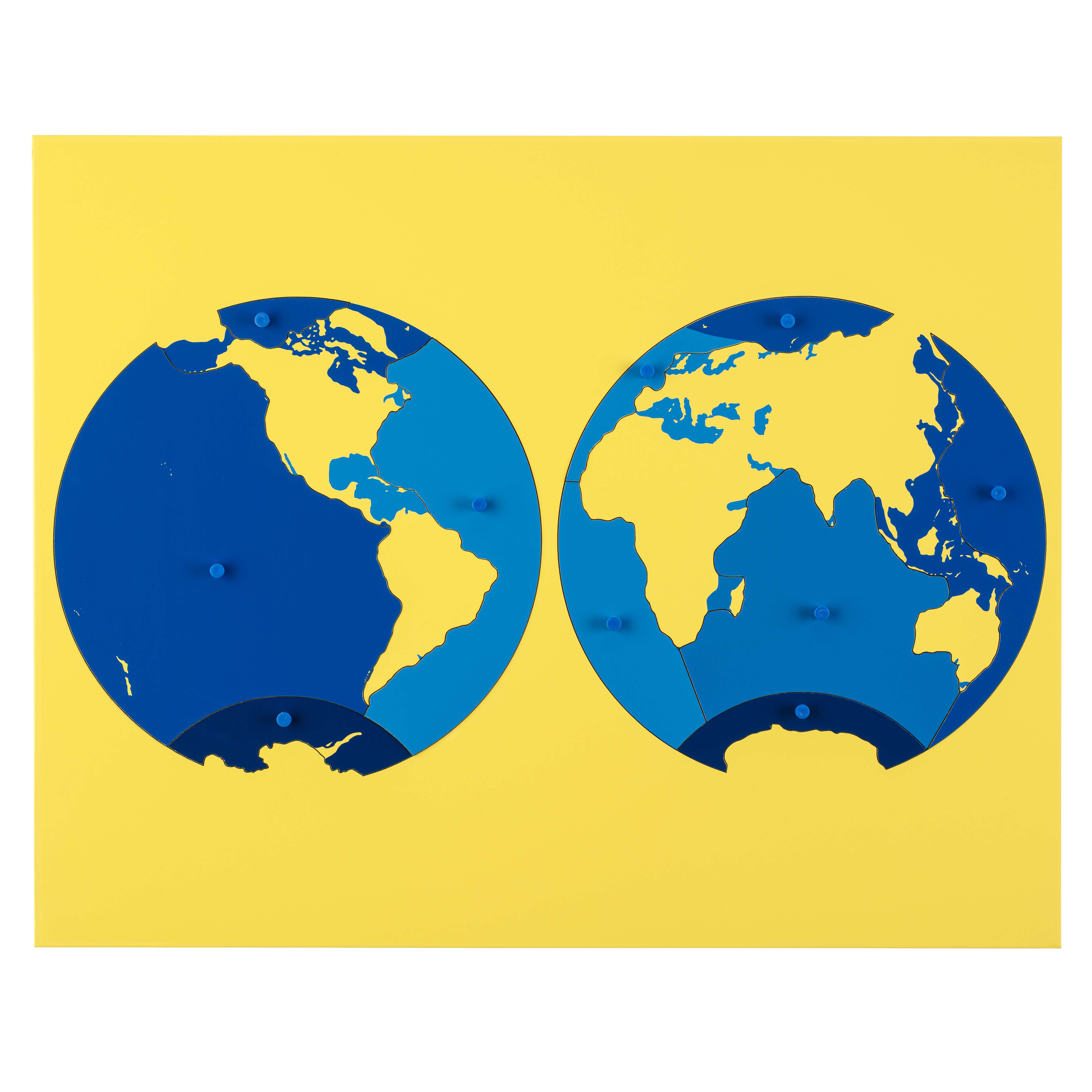Puzzlekarte Ozeane - Montessori Geographie