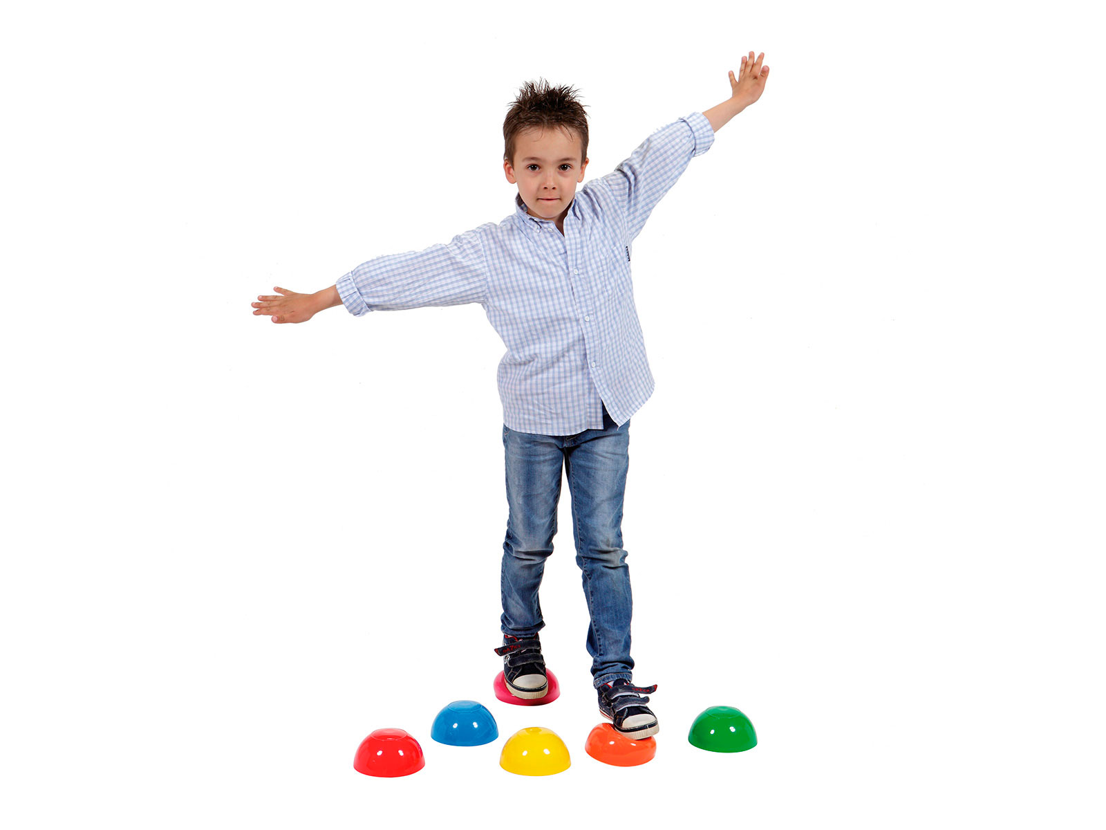 Halbkugeln Gymnic Junior Stones, Ø 14 cm, 6er-Set, farblich sortiert