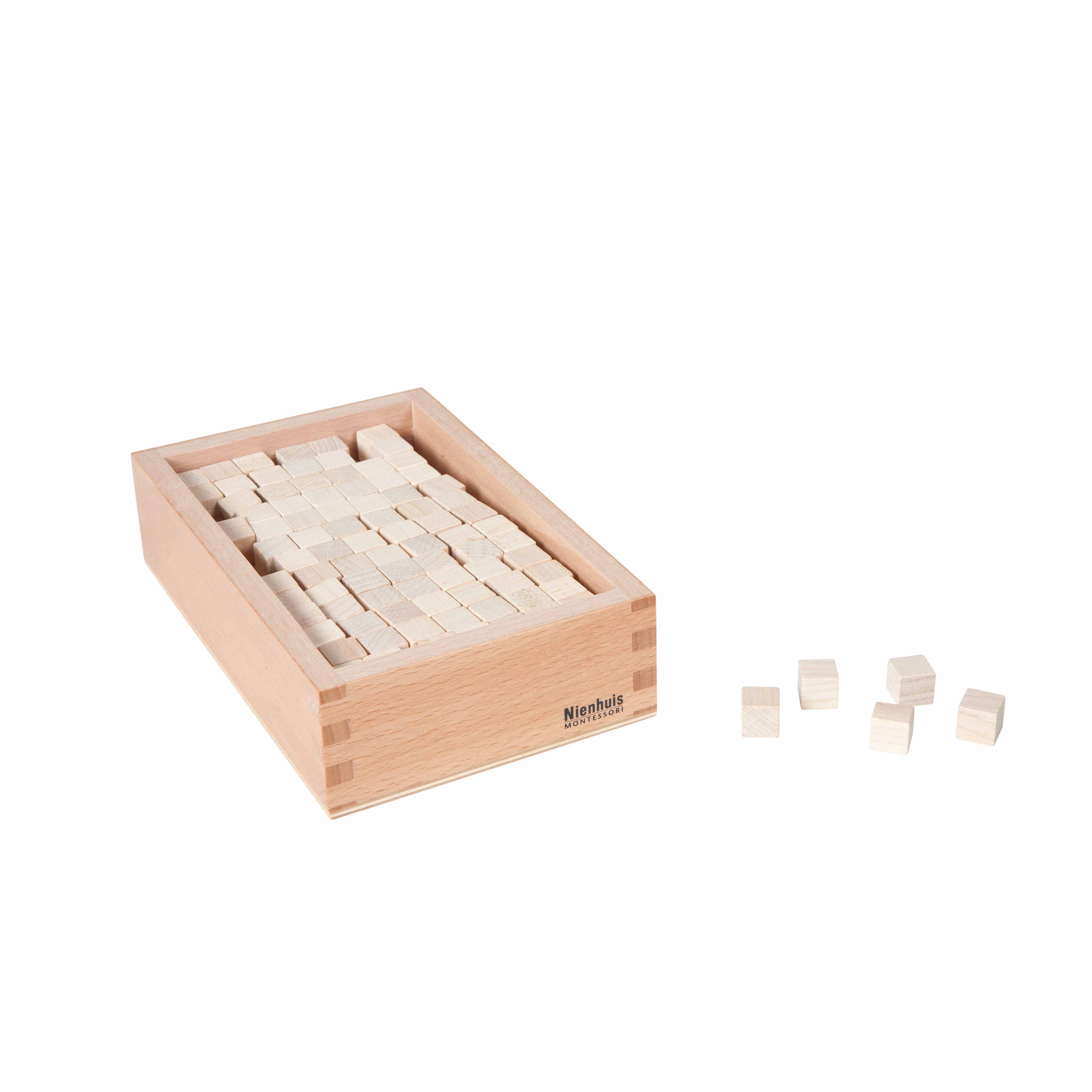 Kasten mit Kuben zum Rosa Turm - Montessori Sinnesmaterial
