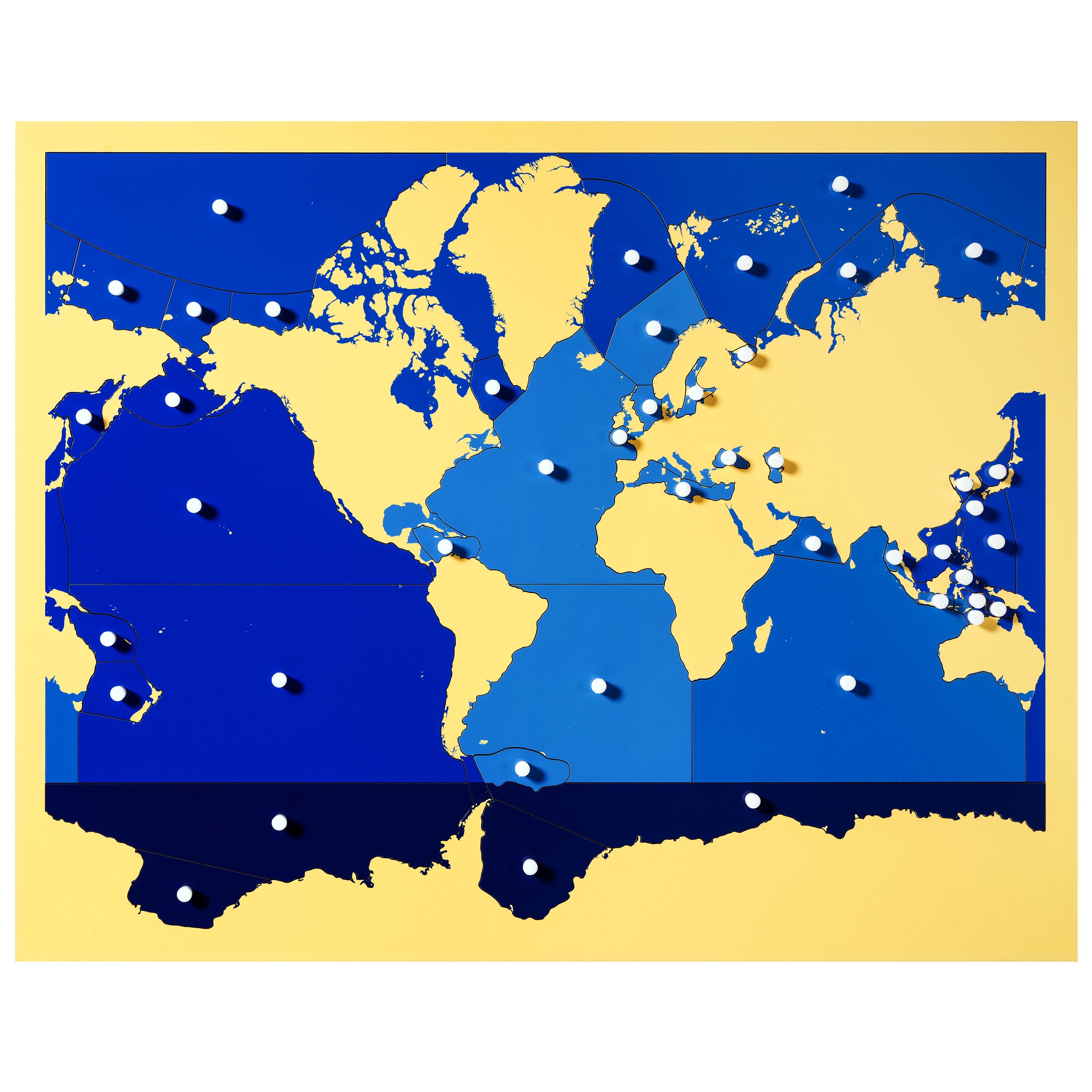 Puzzlekarte Meere und Ozeane - Montessori Geographie