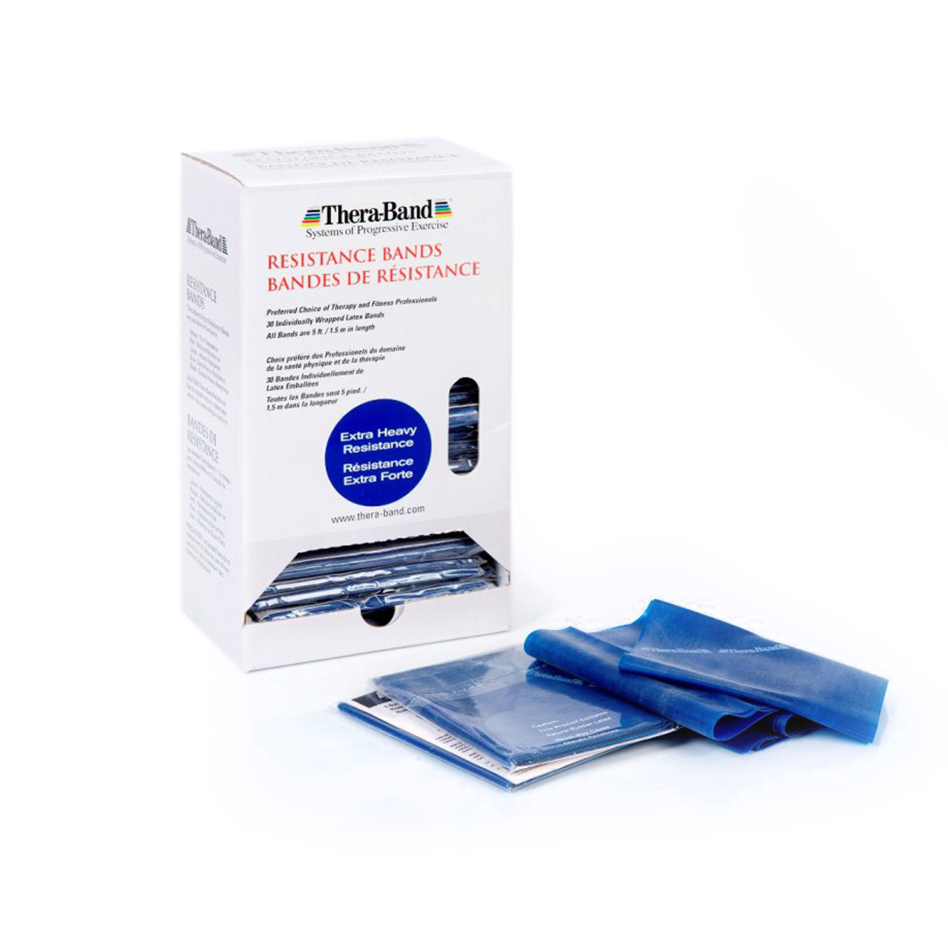 THERABAND Übungsband Dispenser 30 St. x 1,50 m, extra stark / blau