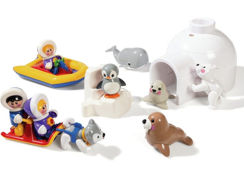 Spielfiguren-Set Polarwelt mit Iglu, Figuren und Polartieren, ab 1 Jahr