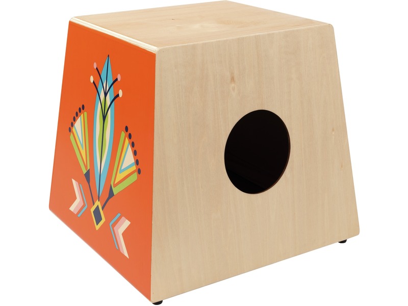 Cajón-Hocker aus Holz, Musikinstrument zum gemeinsamen Musizieren, ab 4 Jahren